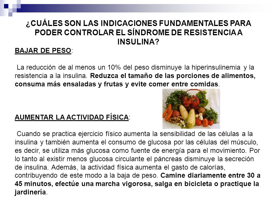 Resistencia insulina bajar de peso